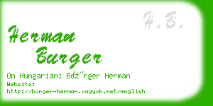 herman burger business card